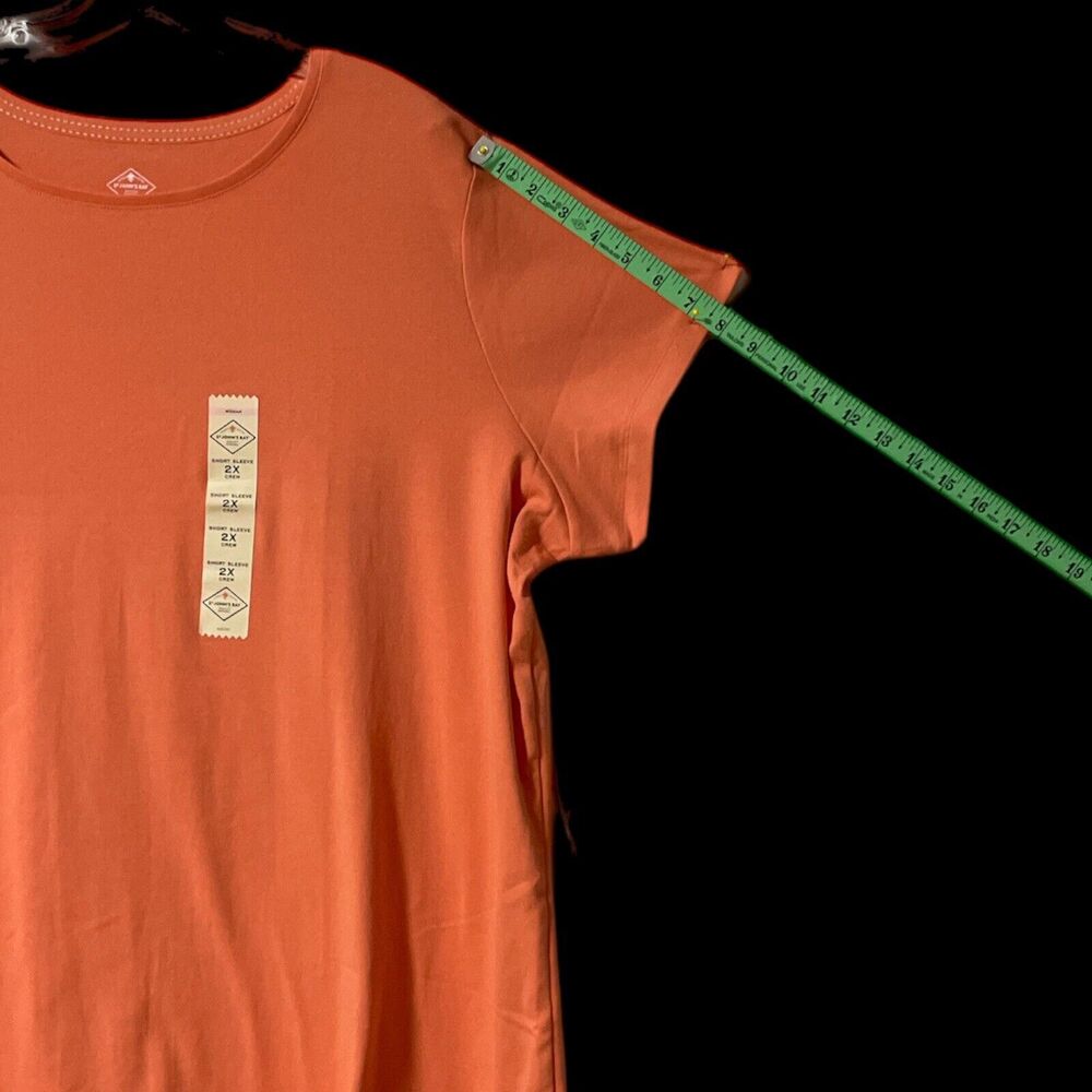 St John's Bay Knit Orange Woman Shirt Short sleeve SZ/ 2X - Picture 4 of 8